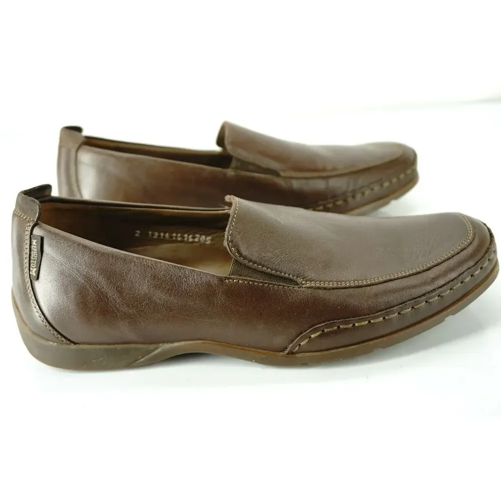 Mephisto Brown Leather Edlef Men's Apron Toe Loafers SZ 8.5 air-jet Comfortable